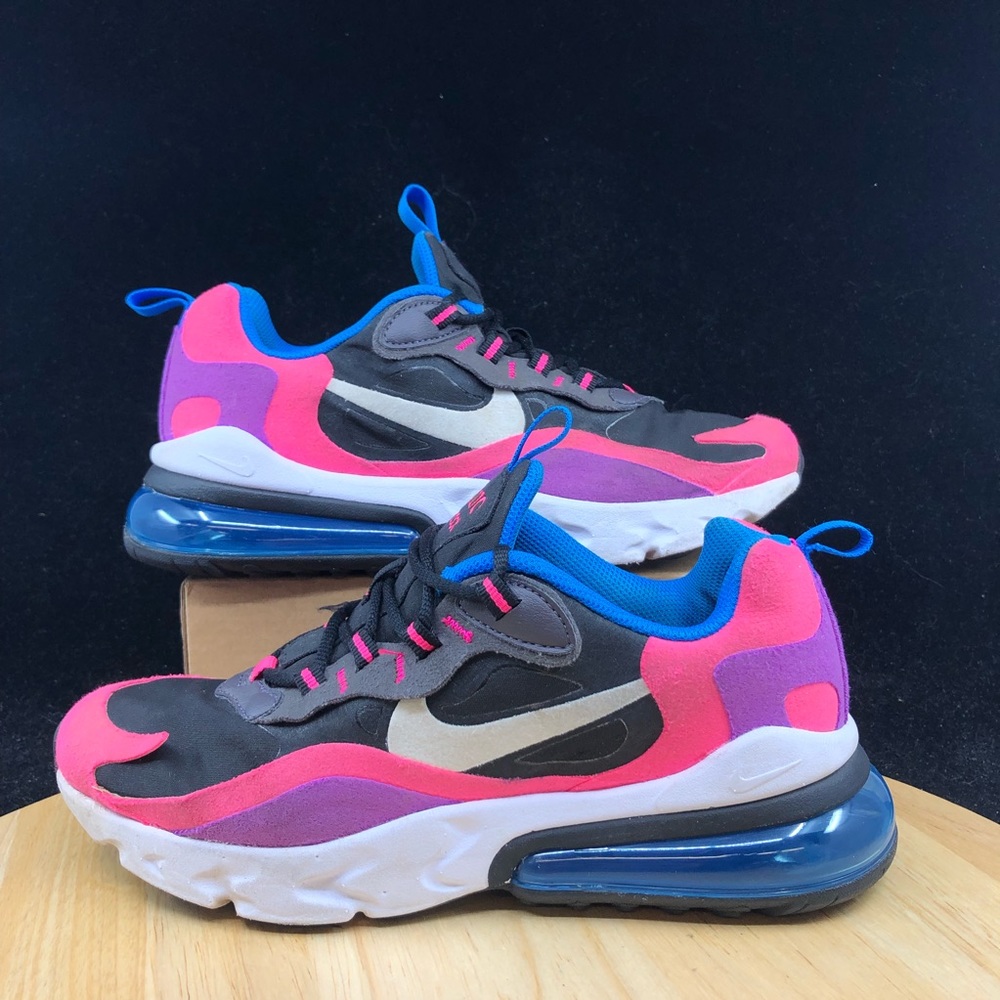 Nike Air Max 270 React GS Black White Pink BQ0101-001 Size Youth 5.5Y Women's 7